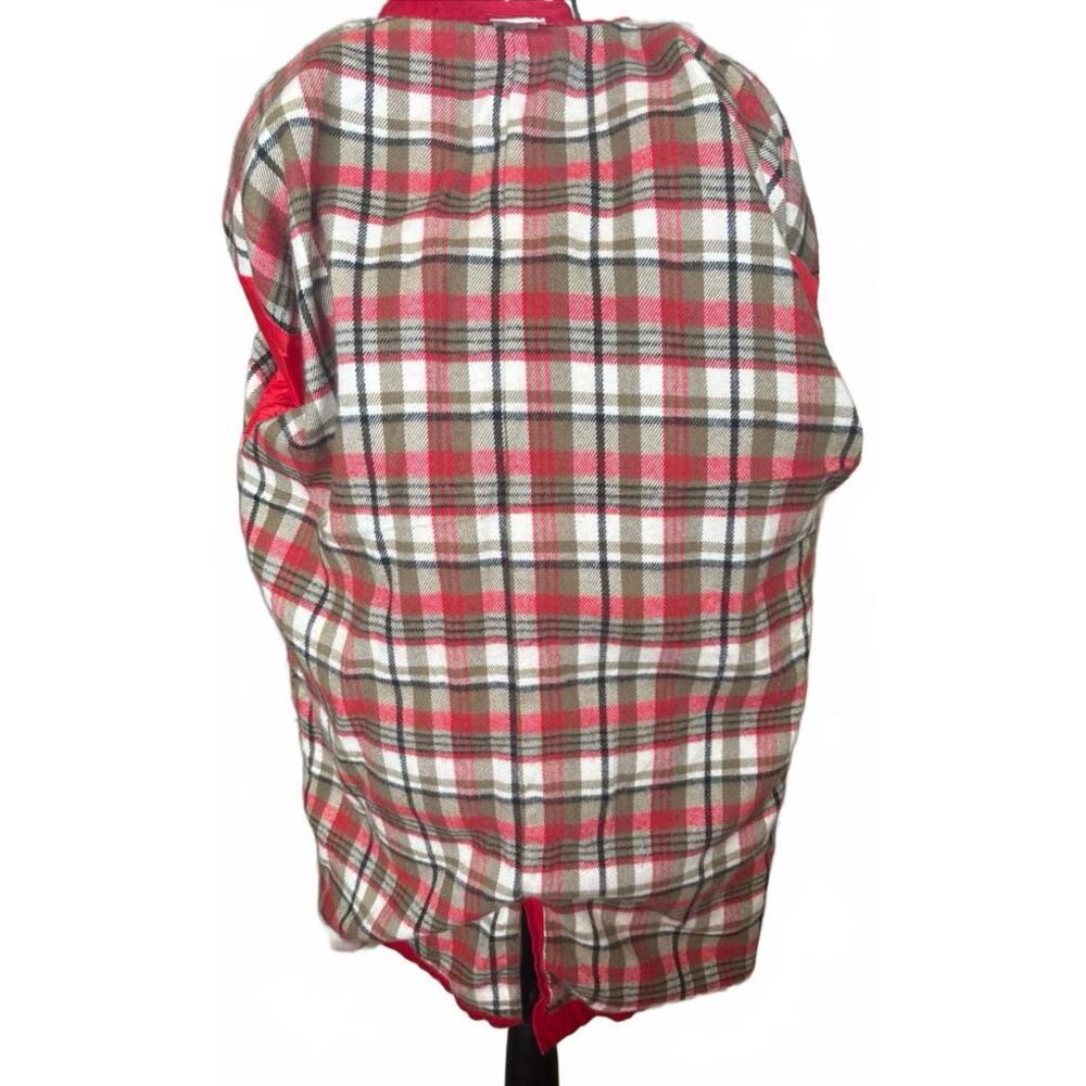 Vintage Red Corduroy Jacket Women's Large Plaid Lined Barn Coat Country Style - Picture 8 of 8